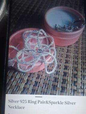 Sparkle Silver 925 Necklace - Silver&Pair 925 Silver Rings